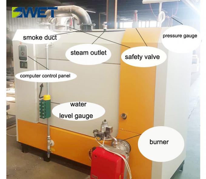 Caldera de vapor completamente automática del gas 400kg/h para la producción industrial